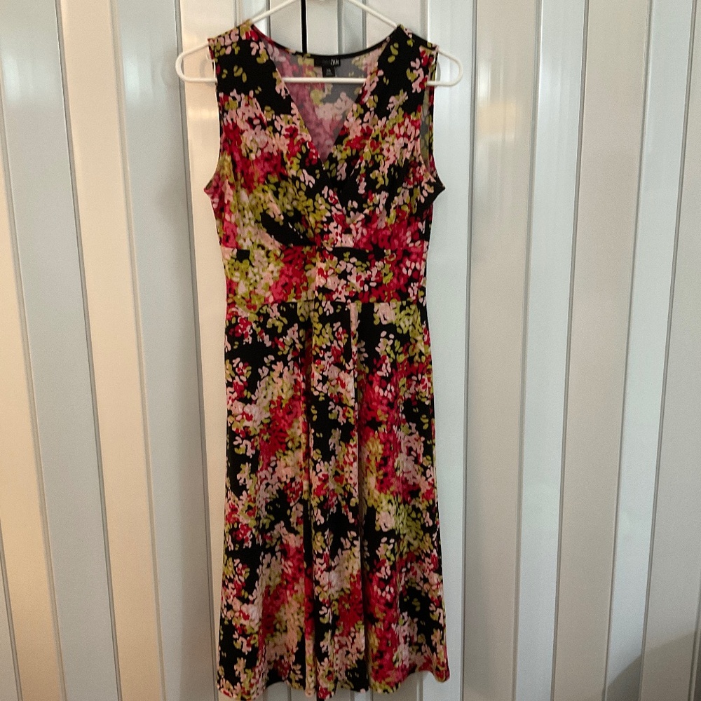 East 5th Black, Pink, Green, White Floral Sleeveless Dress